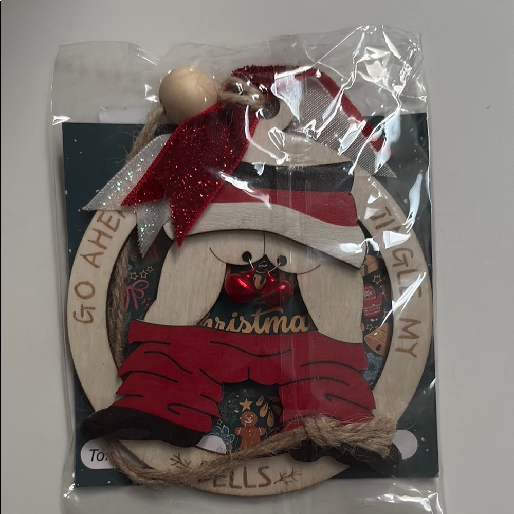 Festive Santa Christmas Ornament Go Ahead Jingle My Balls new